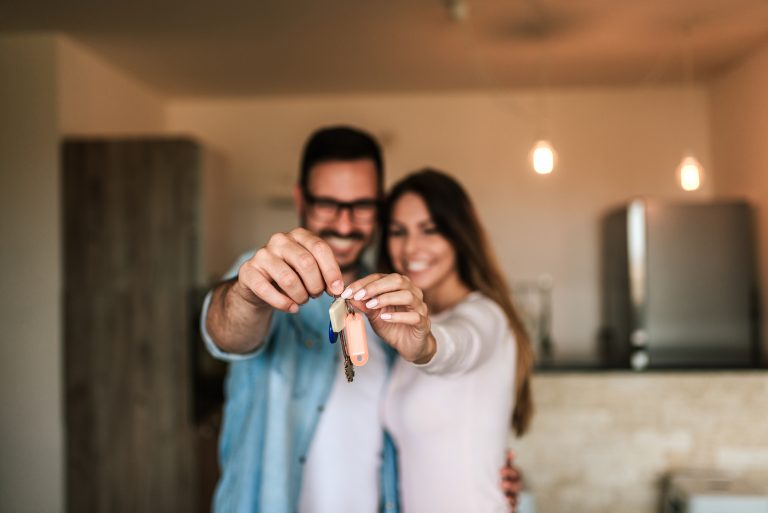 Newlyweds in the new apartment